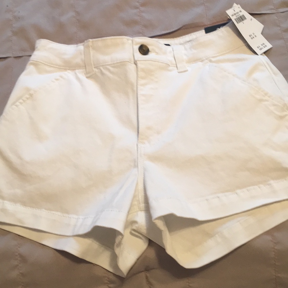 Hollister White cotton high rise shorts size 3 new